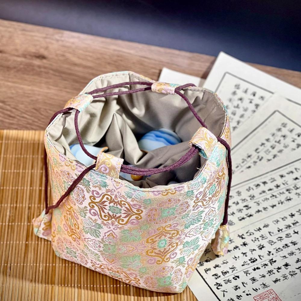 Мешочек на кулиске из ткани в китайском стиле, вышитая парчовая сумка, органайзер для чайного набора, для путешествий