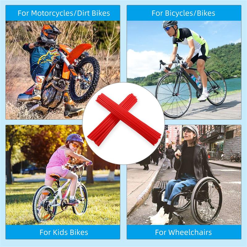 72 шт. Защитные чехлы для спиц колес мотоцикла, обода, обшивки, трубы для мотокросса, велосипеда, крутые аксессуары 11 цветов