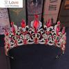 Красный Черный Кристалл Свадебная Тиара Свадебная Корона Для Невесты Свадьбы Золотые Стразы Короны Ободок Ювелирные Изделия Аксессуары Для Волос