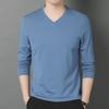 2023 Men's Slim Fit V-Neck Long-Sleeved T-Shirt for Spring and Autumn