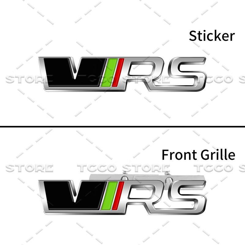 JBIW9 3D Chrome Metal Car Styling VRS Logo Front Grille Emblem Sticker For Skoda Octavia Fabia Rapid Superb Kodiaq Rear Trunk Decor