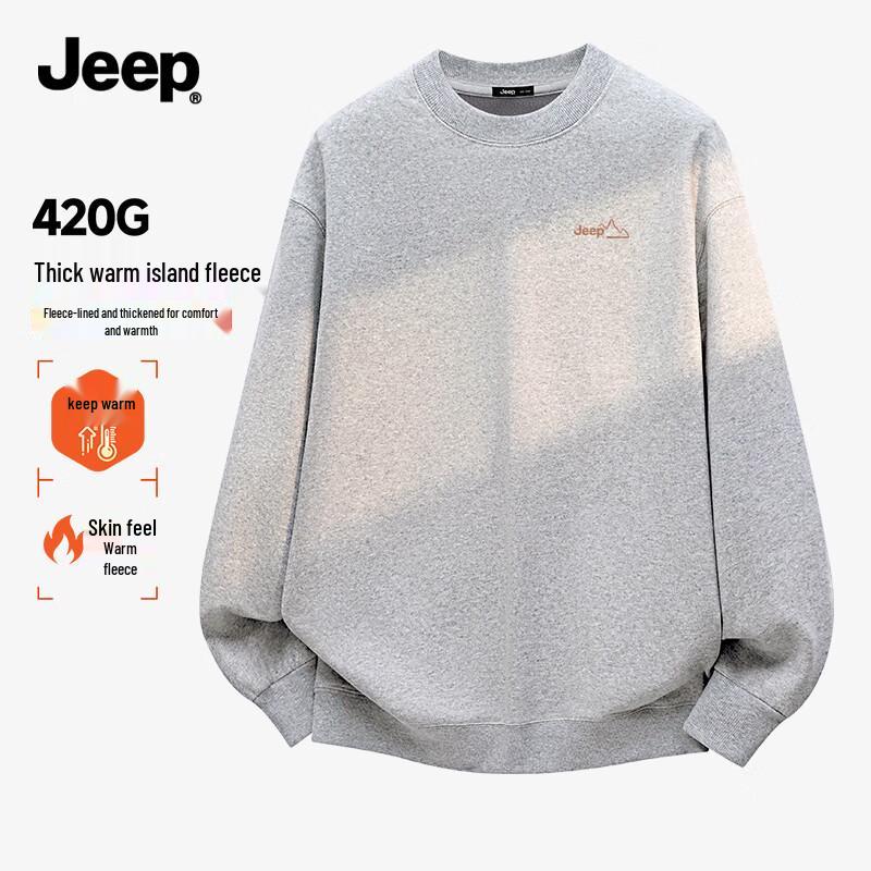 Jeep Мужской свитшот с круглым вырезом и флисовой подкладкой