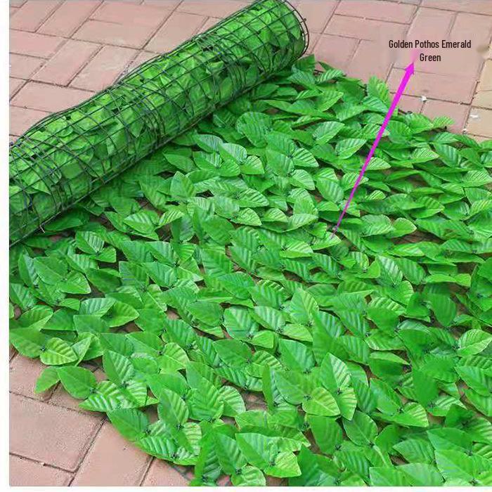 Искусственный зеленый плющ ротанг забор для балкона и наружных стен