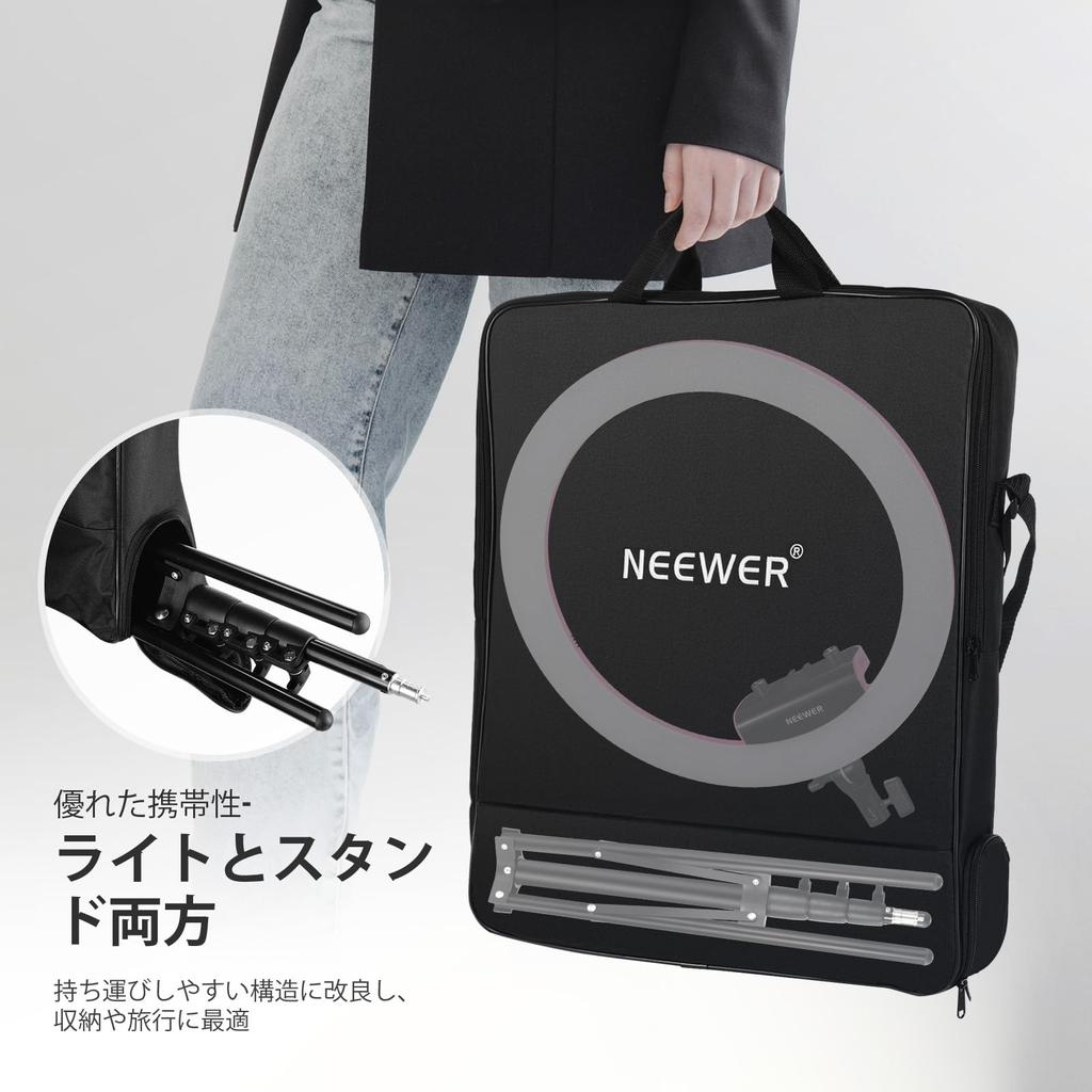 NEEWER Professional 18 Inch Ring Light and Stand Kit with Smartphone Holder Ultra Thin Soft Lighting Light Actress Light 45W TLCI98 Remote Control