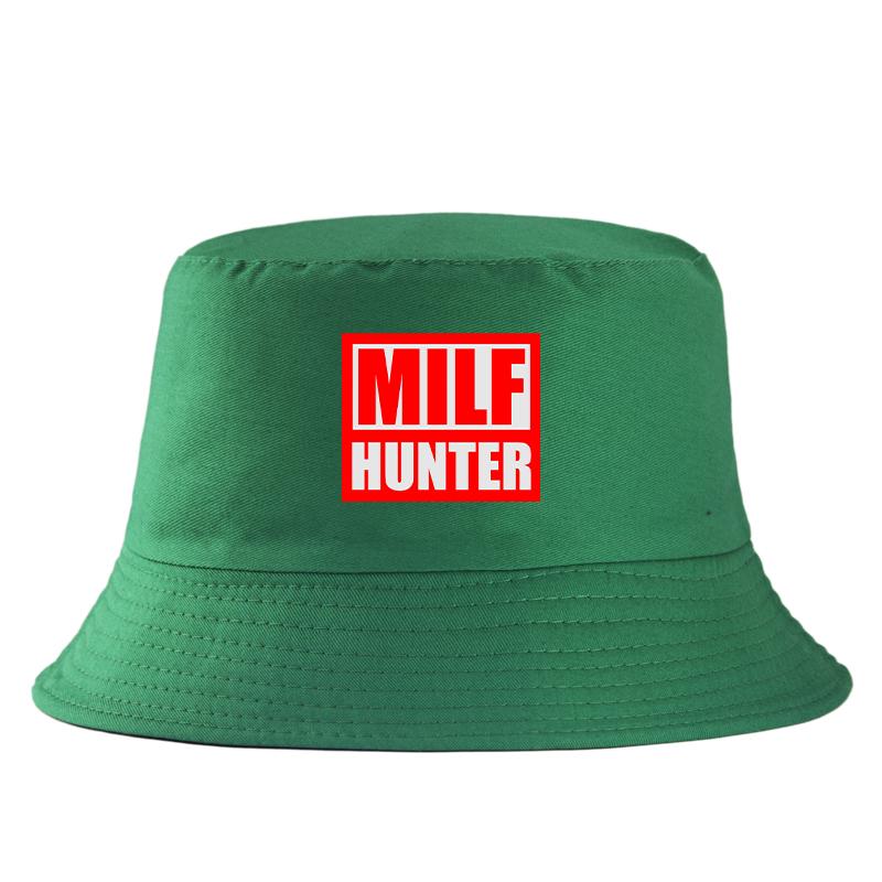 MILF HUNTER Letter Print Reversible Bucket Hat Summer Spring Women Unisex Travel Casual FisherUnisex Cap Girl Boy Bob Panama Hat