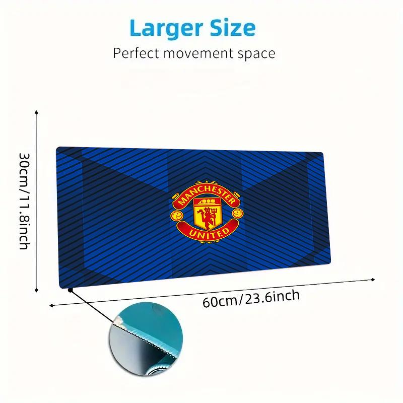 Man Utd2 Print Cushion Non-slip Laptop Tablet Big Mousepad XXL Mat Mini PC Playmat With Lock edge