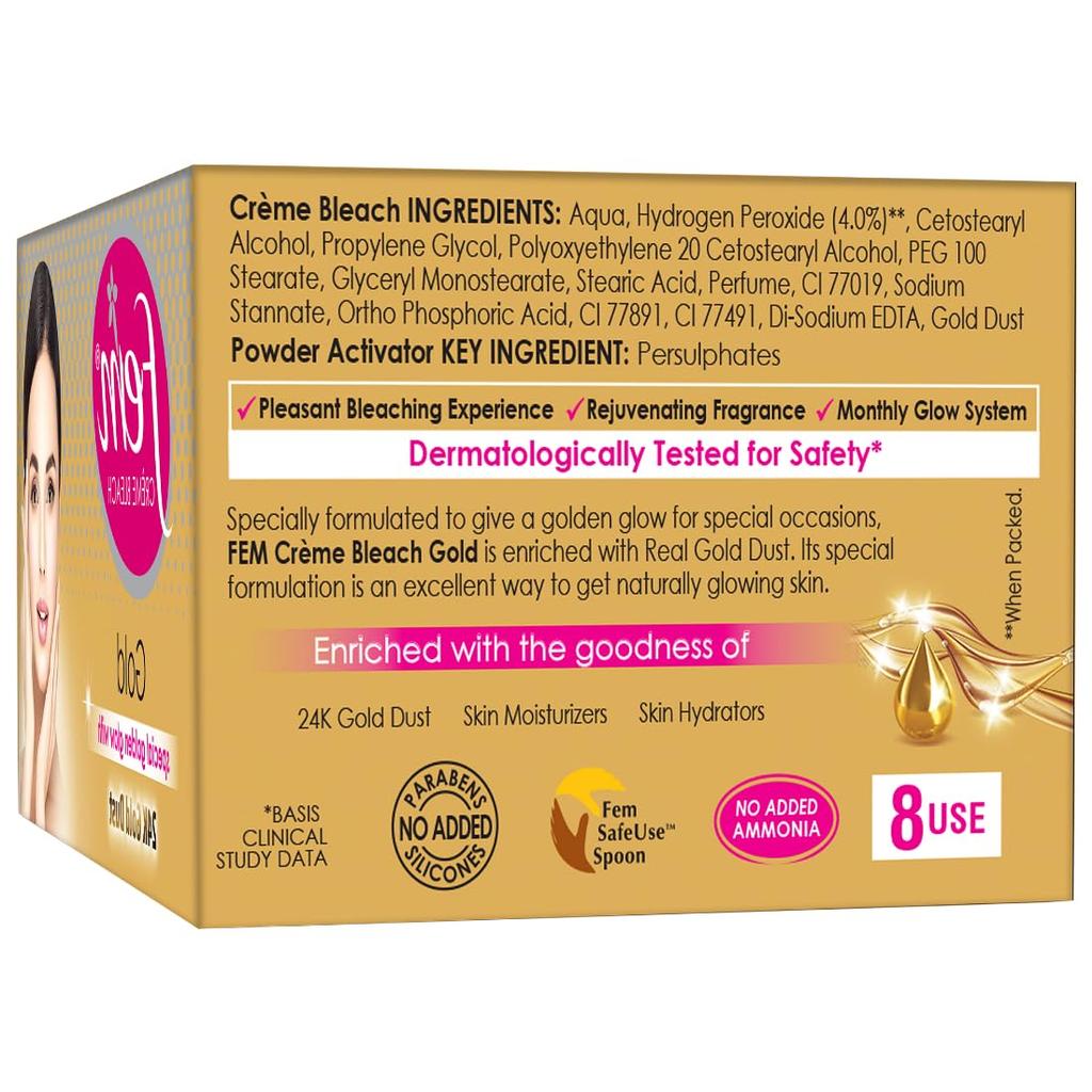 Крем для отбеливания кожи Fem Fairness Naturals Gold 64 г Для сияния ровного тона