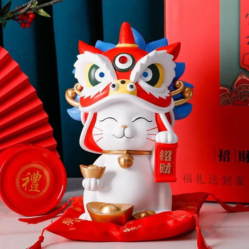 Запретный город танец льва Lucky Cat смола домашний декор, подарки к открытию магазина, практичные и богатые, культурные и творческие подарки