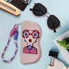 Cute Glasses Case Cute Sunglasses Case For Women Sunglass Organizer Storage Bag Zipper Pouch Silicone With Wrist Strap For
