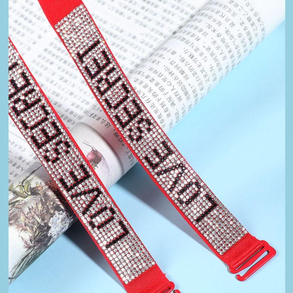 Double-Shoulder Rhinestone Bra Strap Anti-slip Buckle Belt Underwear Shoulder Strap Sport