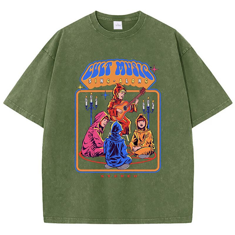 Футболка с принтом Club Music для женщин, стираная, модная футболка Street Tide Distress с коротким рукавом, дышащая, мягкая футболка