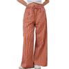 Женские модные полосатые брюки с завязками на талии, широкими карманами и свободными повседневными брюками