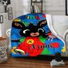 Bing Bunny Flannel Blanket With Customizable Name Soft And Comfortable Shawl Blanket For All Seasons Suitable For Home Travel Camping Office