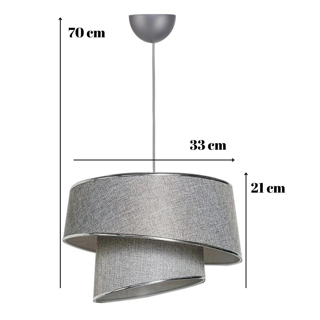 Style Asymmetric Cake Chandelier Gray Gray Fabric Silver Strip Bedroom Living Room Pendant Lamp