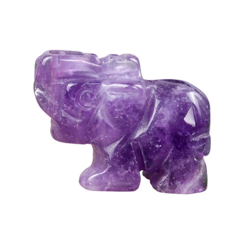 Резные вручную целебные кристаллы, драгоценные камни, статуэтка слона, коллекционные фигурки
