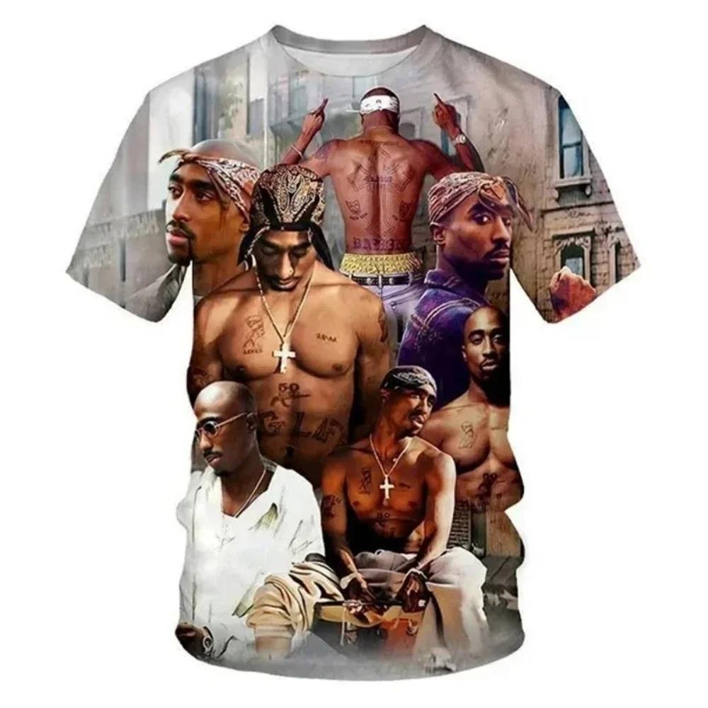 Новая Мужская Футболка Харадзюку Мода 2pac Графика Хип-Хоп Уличная Одежда С Коротким Рукавом Летние Топы Повседневный Дизайнерский
