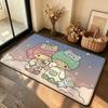 The Kawai L-Little Twin S-Star Cute Carpet Bathroom Anti-slip Mat Door Mat Home Decoration Mat Entrance Mat Scratch-resistant