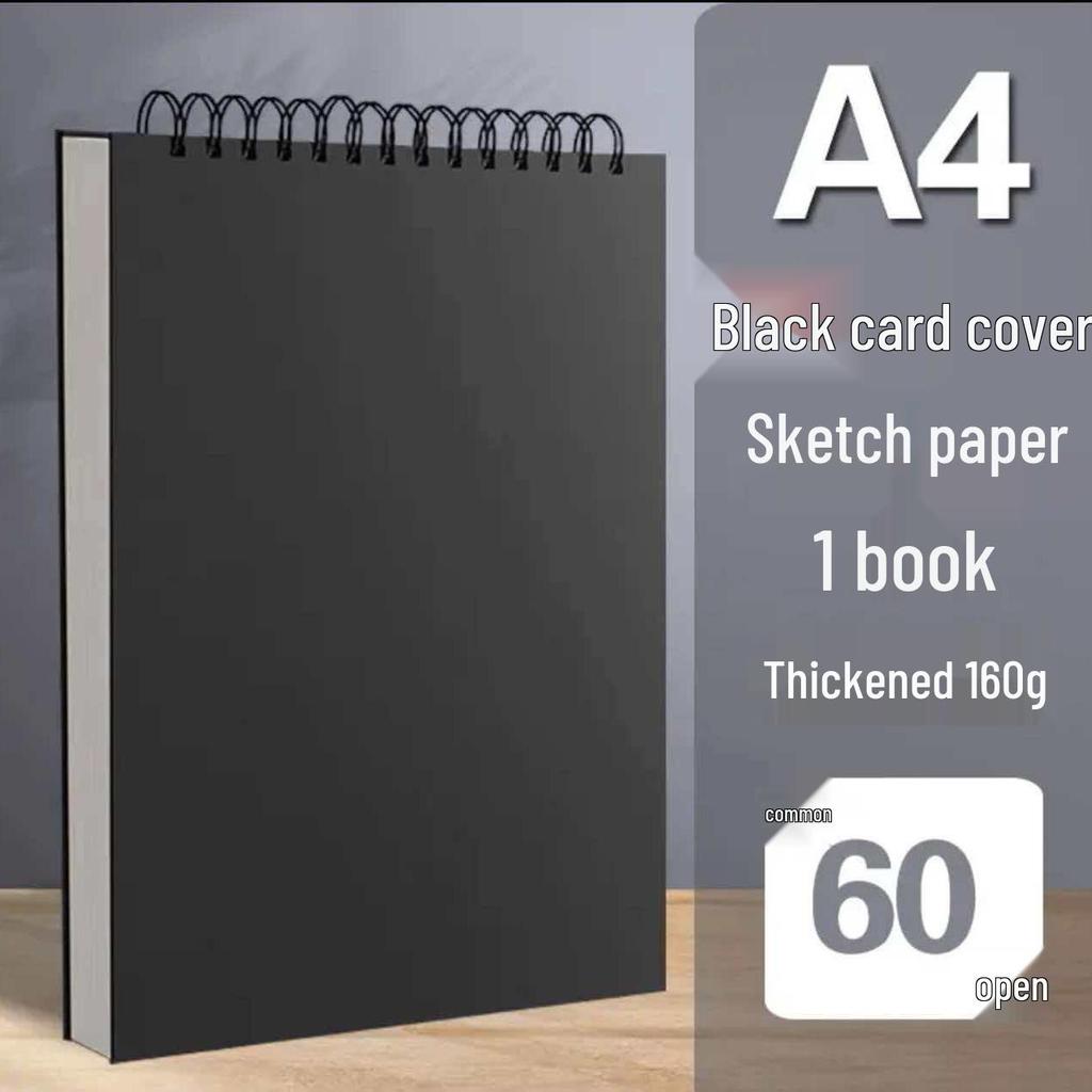 Плотный sketchbook в твердом переплете формата А4 - Идеально подходит для цветных карандашей, маркеров и акварельных ручек