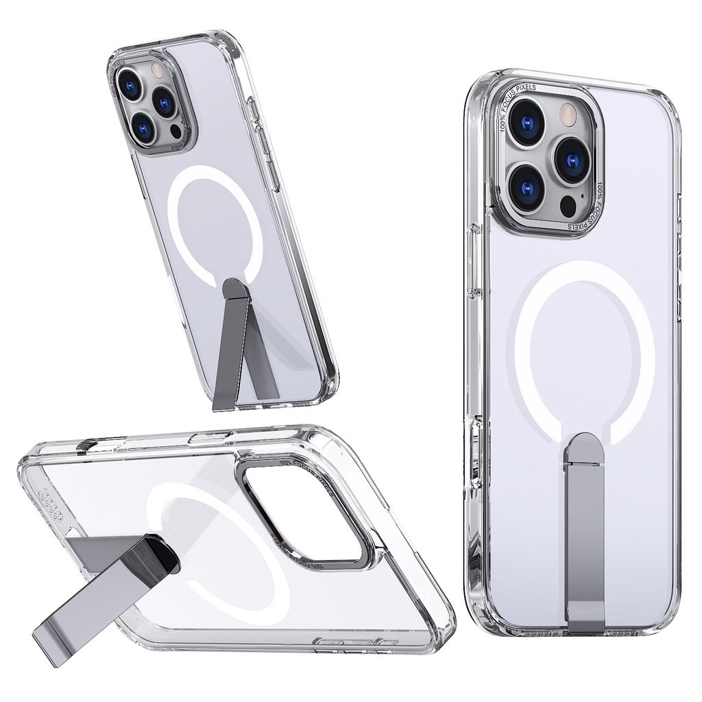 For iPhone 16 Pro Case Compatible with MagSafe Kickstand TPU + Acrylic Phone Cover