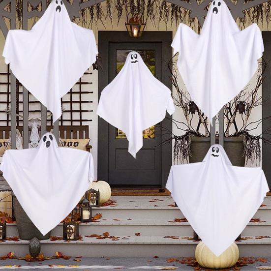 Хэллоуин Подвесной Призрак Жуткий Светодиодный Светящийся Батарейный Летающий Призрак Украшение На Открытом Воздухе Для Дома С Привидениями Реквизит Для Вечеринки