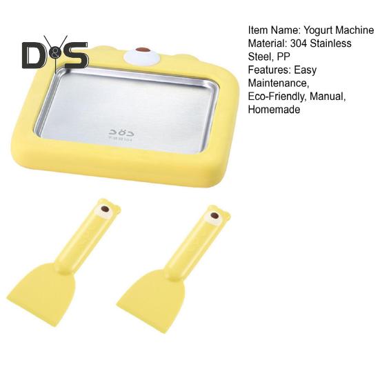 Ручная машина для приготовления мороженого, неэлектрическая машина для приготовления йогурта и щербета со скребком, портативный инструмент для приготовления десертов для детей и семейного отдыха, экологически чистый