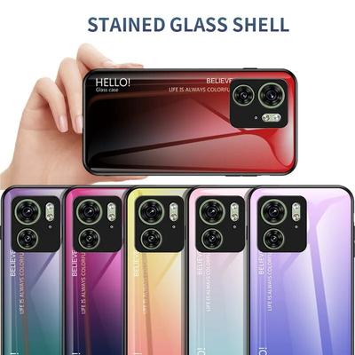 Чехол из закаленного стекла с градиентной росписью для MOTOROLA Moto Edge 40 Neo Edge 30 Ultra 20 Moto G7 Play G7 Power, защита объектива камеры, противоударная задняя крышка