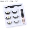 3 Pairs Eye Makeup Magnet Lashes Magnetic False Eyelashes Liqiud Eyeliner Beauty Kit Mink Eyelash