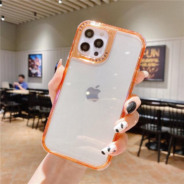 Противоударный прозрачный чехол для телефона Iphone 14 13 11 12 Pro Max Xs X Xr Max 14plus ярких цветов, прозрачная мягкая задняя крышка из ТПУ