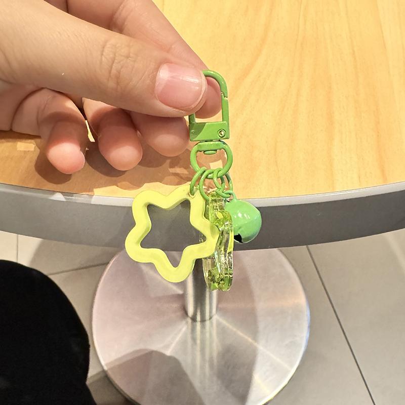 1 шт. пятиконечная звезда колокольчик кулон брелок конфетный цвет сумка брелок ювелирные изделия для женщин девушка автомобиль подвесной брелок брелок