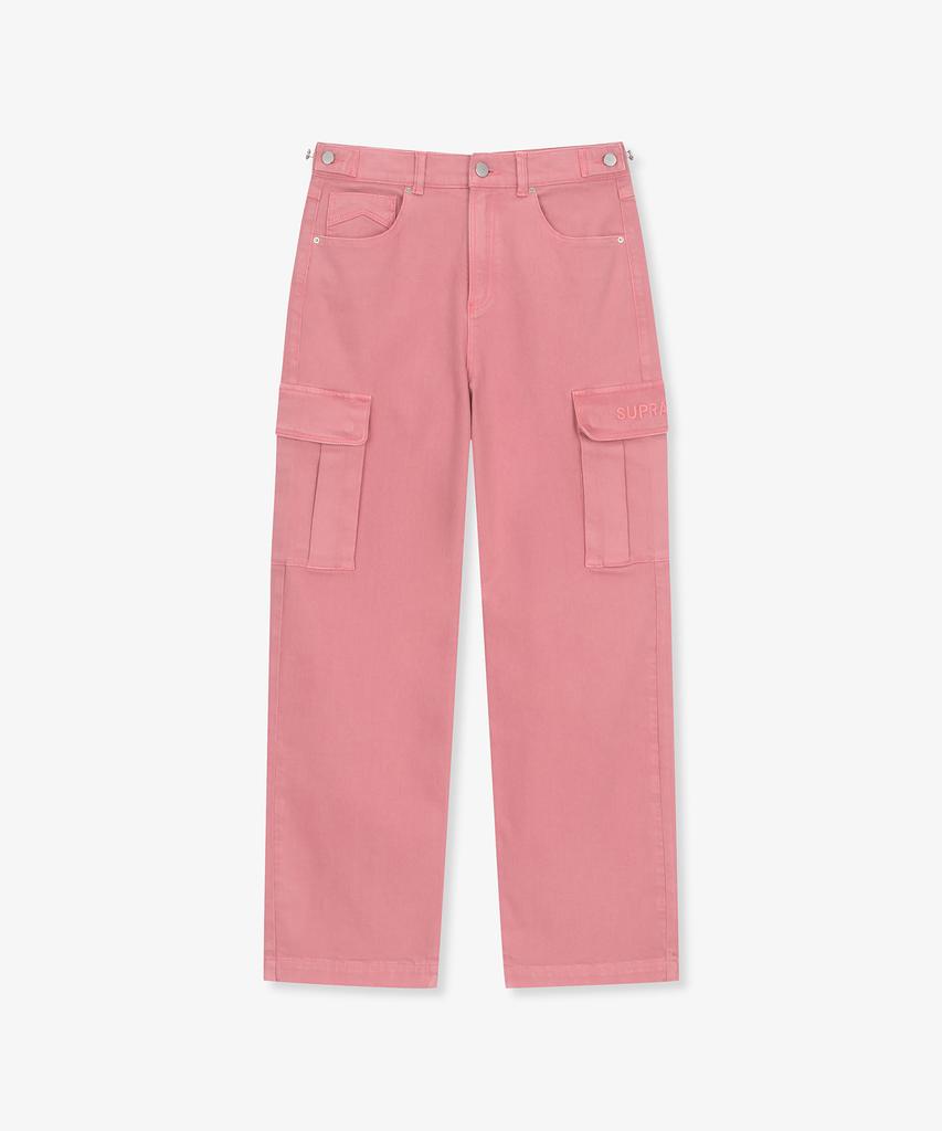 SUPRA Women'S Wide Denim Cargo Pants (Pink)