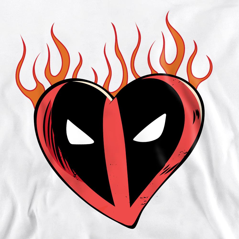 Deadpool Unisex Adult Flaming Heart Sweatshirt