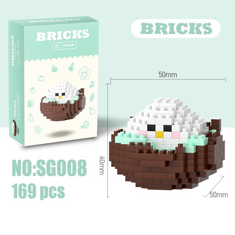 Мелкие детали, сборные строительные блоки, развивающие игрушки, фруктовый пазл, детские, для мальчиков и девочек, развивающие, маленькие украшения, подарки