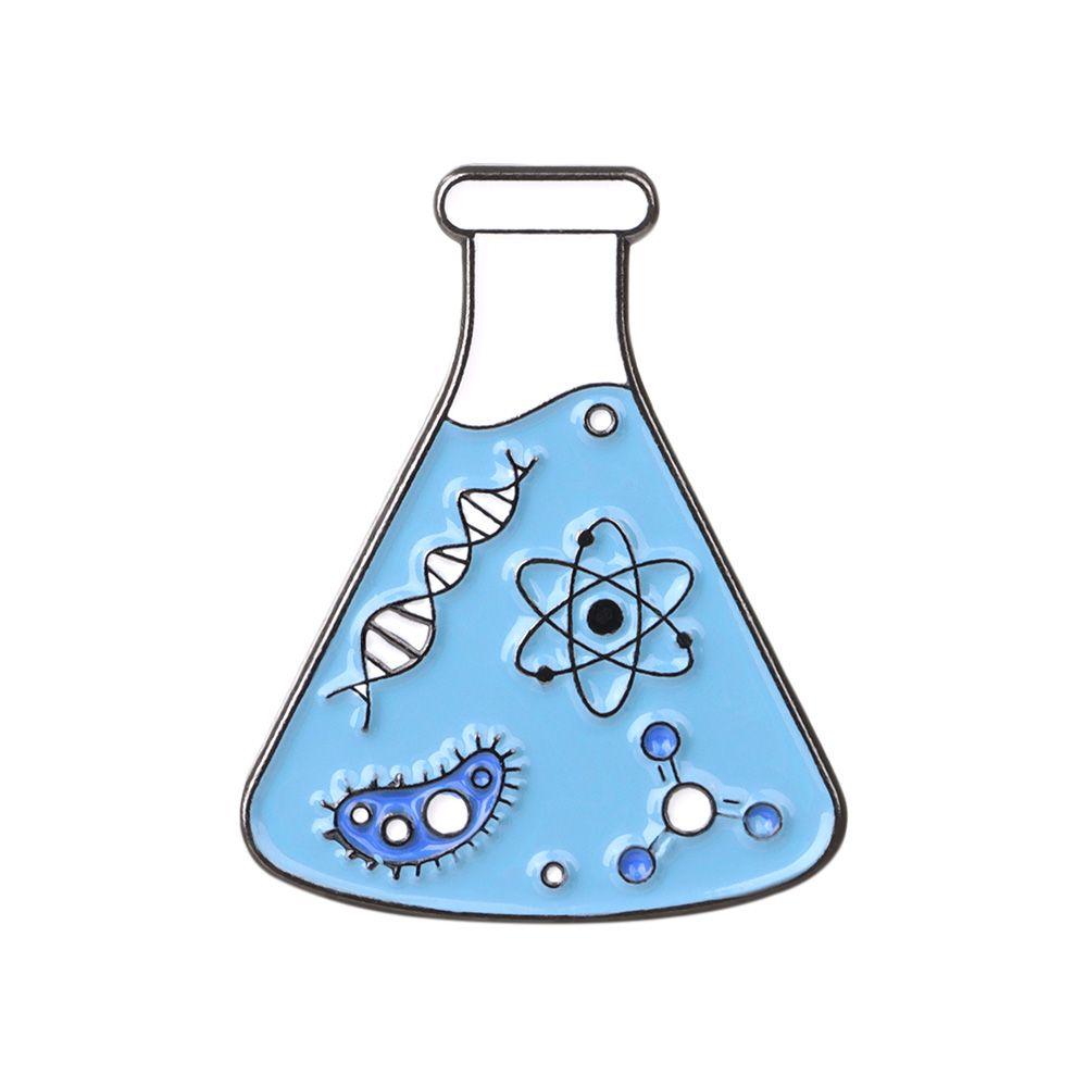 Science Teacher Gift Chemical Molecular Beaker Brooches Science Enamel Pin Badges