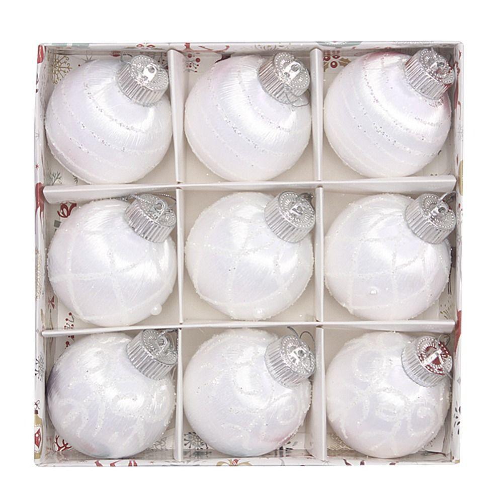 9 шт. 8 см Расписанный вручную шар-украшение Круглый подвесной шар для рождественской елки Новый год
