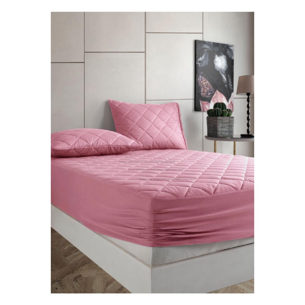 Набор разноцветных стеганых эластичных простыней из 100% хлопка Formeya (включая 2 чехла для подушек)