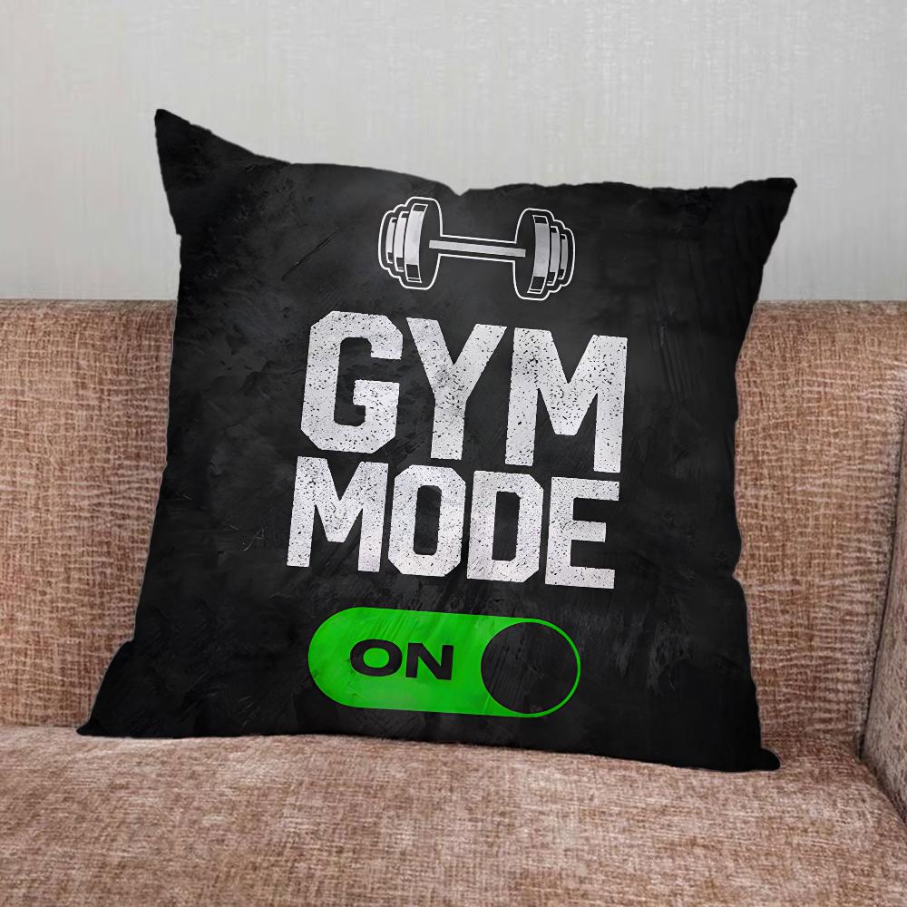 Gym Fitness Bodybuilding Pillow Case For Home Bedroom Car Office Decoration Living Room Sofa Cushion Cover Suitable