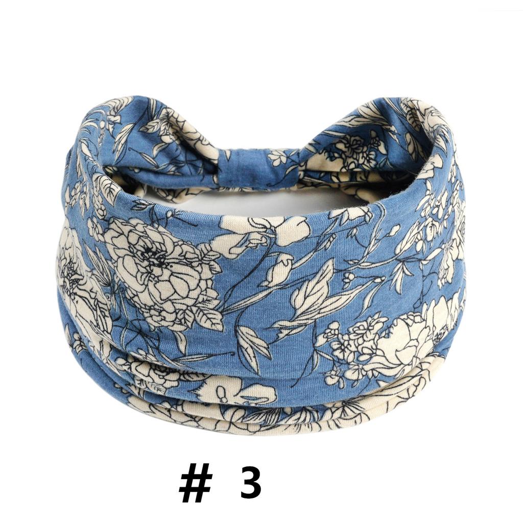 Бохо повязки на голову для женщин Хлопковые широкие повязки на голову Эластичная повязка для волос Нескользящая для тренировок Йоги Бега Тюрбан Головной убор Аксессуары для волос