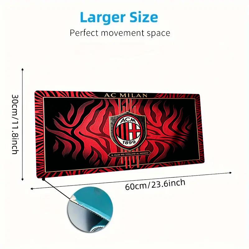 AC Milan Color Mouse Pad Large Gaming Table Cushion Non-slip Laptop Tablet Big Mousepad XXL Mat Mini PC Playmat With Lock edge