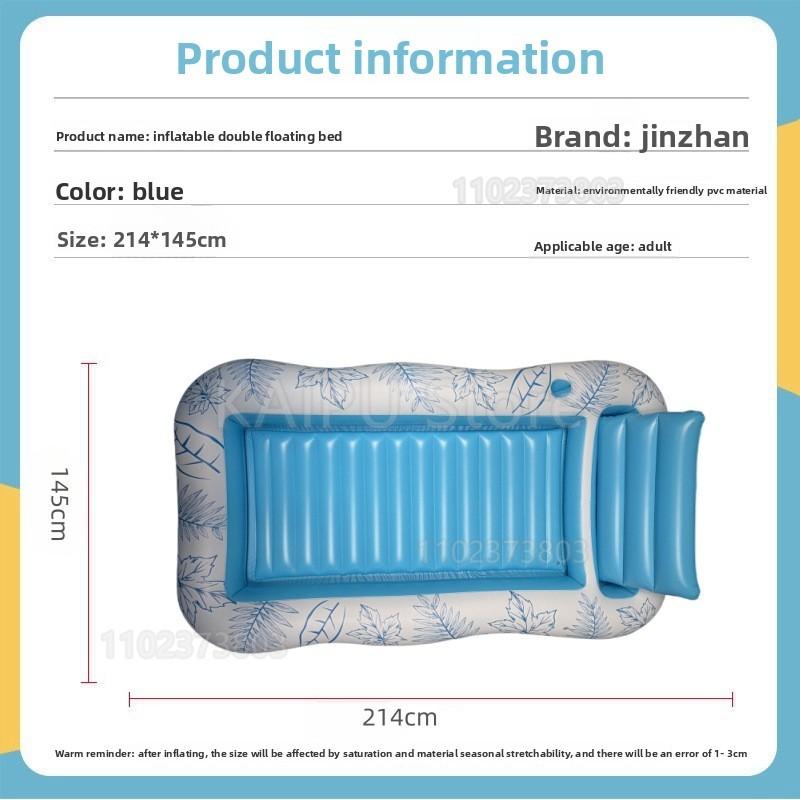 2026 popular water inflatable floating bed, backrest inflatable floating row water deck chair, double maple leaf floating bed