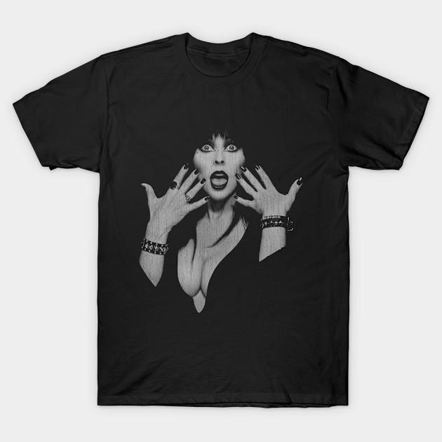 Мужская черная футболка с принтом, футболка большого размера Elvira Mistress of the Dark, хлопковая футболка с принтом на бумаге для переноса без разрезов