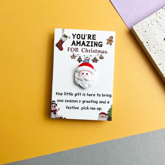 10 Sets Christmas Pocket Hug Gifts Mini Resin Positive Pocket Hug Token with Encouragement Card Appreciation Gifts for Coworker
