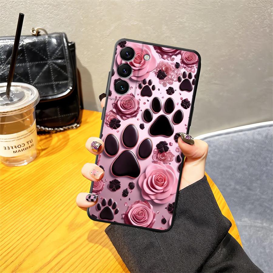 Чехол для Samsung Galaxy A23 A73 A57 A52 A37 A12 A05 A06 A55 A25 A53 Чехол для телефона A70 A15 A13 A50 A16 A41 A51 A17 A36 Розовая лапка
