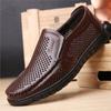Men's Summer Breathable Hollow Sandals Cowhide Genuine Leather Soft Sole Leather Flats Loafers Casual Shoes H610