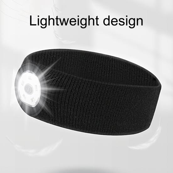 Sweat Headband High Brightness Detachable Light 3 Light-Modes Long Endurance Non-Slip Illumination Breathable