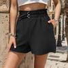 Женские модные повседневные летние весенние однотонные шорты со средней талией и принтом