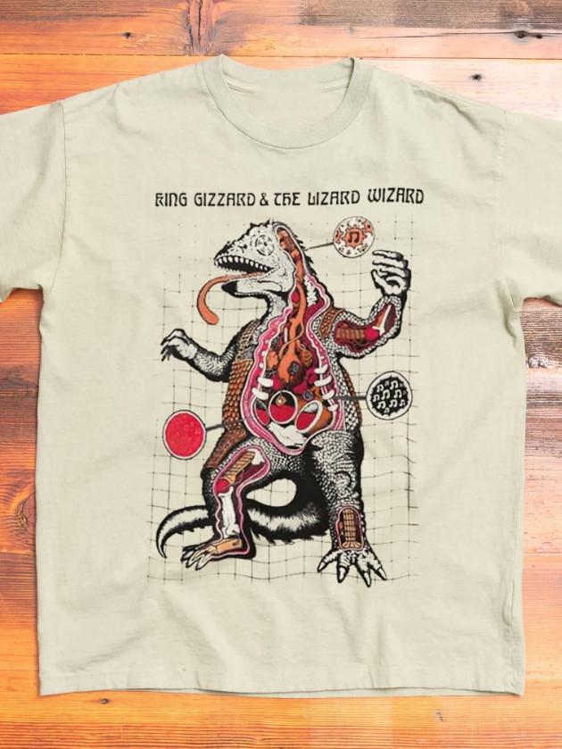 Редкий Подарок King Gizzard & the Lizard Wizard Для Фаната S-2345XL Песочная Футболка Унисекс Футболка