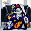 Space Universe and Many Planets In Galaxy Series Fashion Flannel Blanket Solar System Wallpaper Blanket Sofa Bed Warm