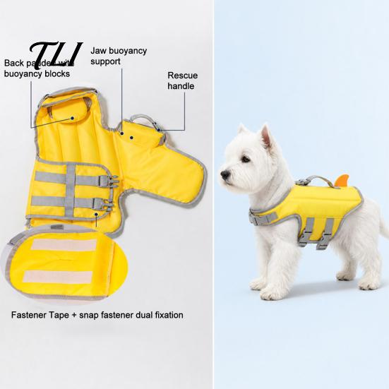 Water Sports Apparel for Dogs Dog Life Jacket, High Buoyancy Pet Swim Vest with Chin Rest And Rescue Adjustable Safety Gear Handle, Float Jacket