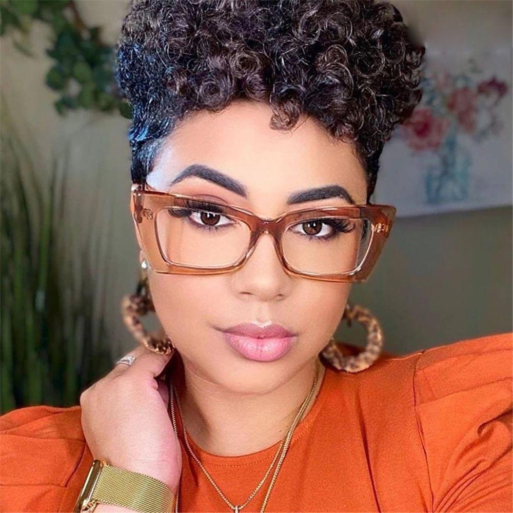 Квадратные очки оверсайз Очки с защитой от синего света Очки с большой оправой Очки для близорукости Очки с плоским светом Прозрачные очки Очки