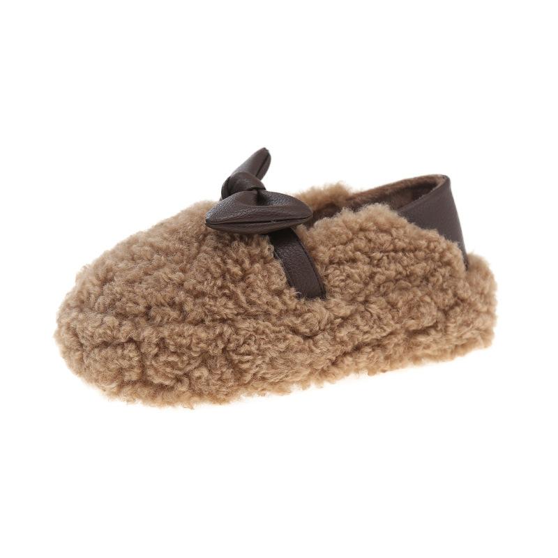 Новый бант два способа носить Doudou пушистые туфли женские корейская версия осень и зима теплые домашние на одной педали сумка и хлопковые туфли женские